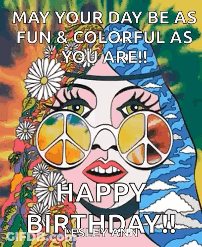 Hippie Woman With Sunglasses And Peace Sign GIF