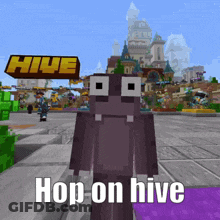 Hippo In Minecraft Hop On Hive GIF