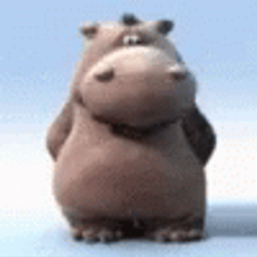 Hippo Pat Thinking About Something GIF