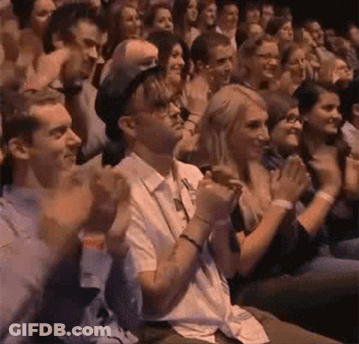 Hipster Audience Clap GIF