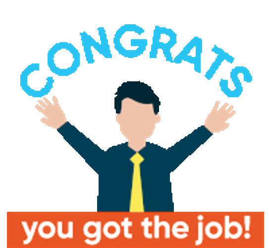 Hired New Job Sticker GIF