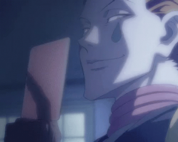 Hisoka Licking Card GIF