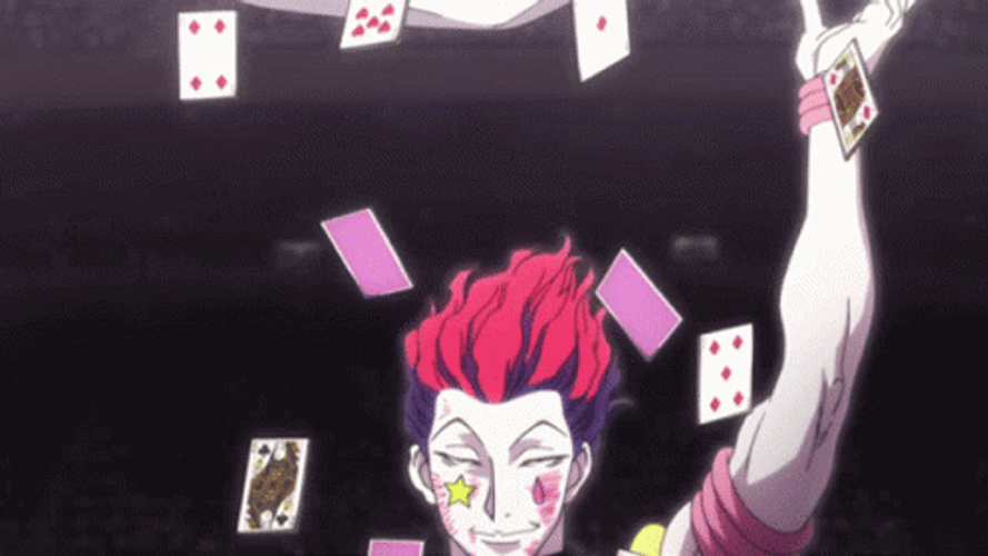Hisoka Tossing Cards GIF