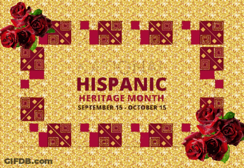 Hispanic Heritage Month Poster With Red Roses GIF