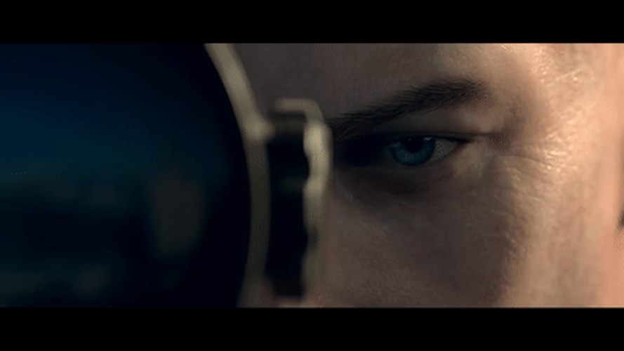Hitman Squinting His Eye GIF