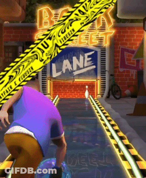 Hitting A Bowling Pin On Streets GIF