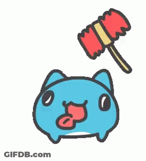 Hitting Bugcat Capoo With Gavel GIF