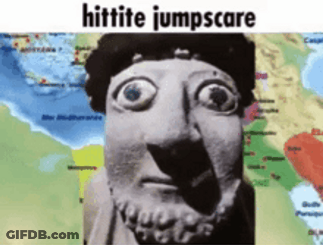 Hittite Stone Figure Jump Scare GIF