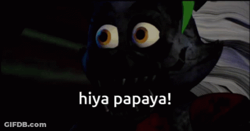Hiya Papaya Is Written On A Black Background GIF