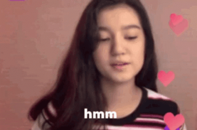 Hmm Thinking Belle Mariano Hearts GIF