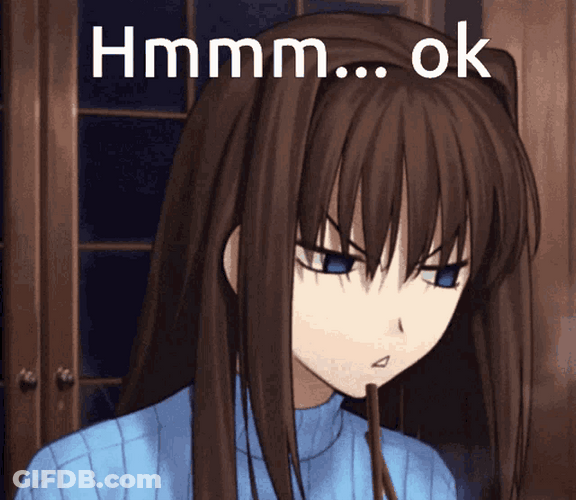 Hmmm Okay Thinking Aozaki Anime GIF