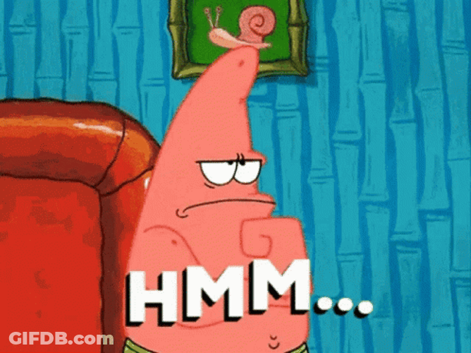 Hmmm Spongebob Patrick Thinking Hard GIF