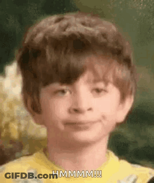 Hmmm Staring Blinking Kid Really GIF