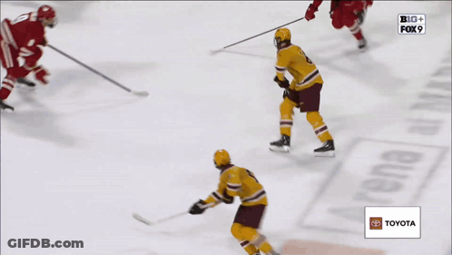 Hockey Game Being Played On Fox 9 GIF