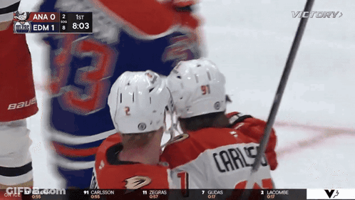 Hockey Game Between Ana And Ducks GIF