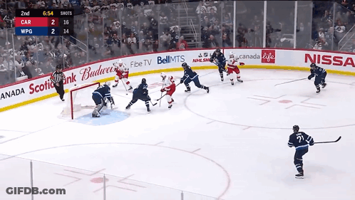 Hockey Game Between Car And WPG GIF