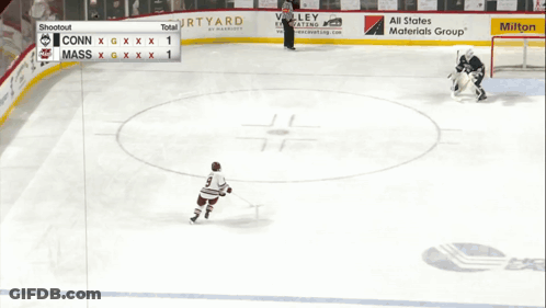 Hockey Game Between Conn And Massachusetts GIF