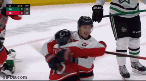 Hockey Game Between Dallas And CBJ GIF