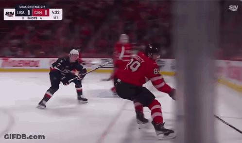 Hockey Game Between USA And Canada GIF