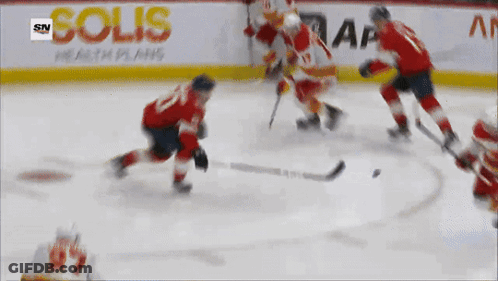 Hockey Game In Front Of Advertisement GIF