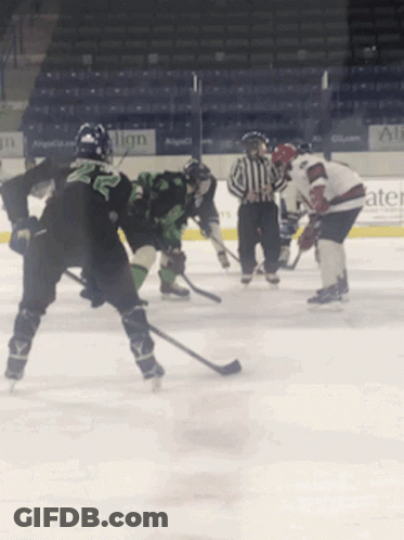 Hockey Game In Front Of Angels Sign GIF