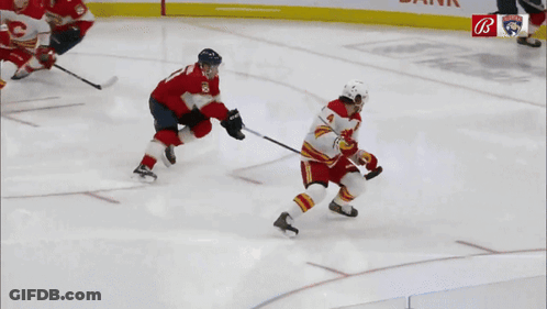 Hockey Game In Front Of Bank Banner GIF