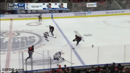 Hockey Game In Front Of Because Life Banner GIF
