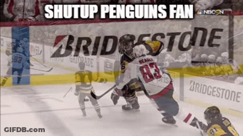 Hockey Game In Front Of Bridgestone Sign GIF