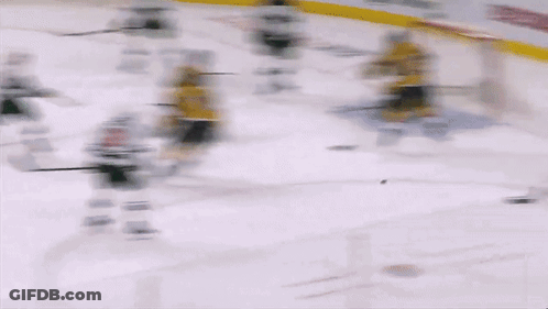 Hockey Game In Front Of Caesars Rewards GIF