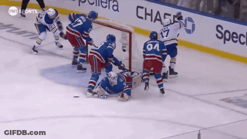 Hockey Game In Front Of Chase Advertisement GIF