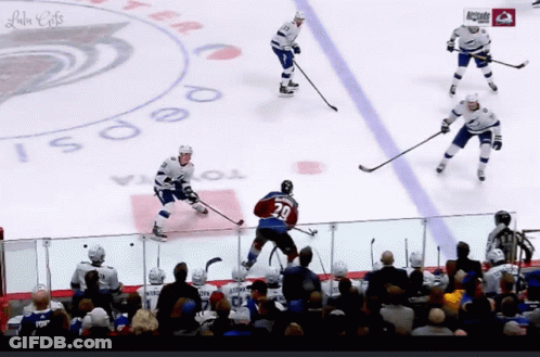 Hockey Game In Front Of Crowd GIF