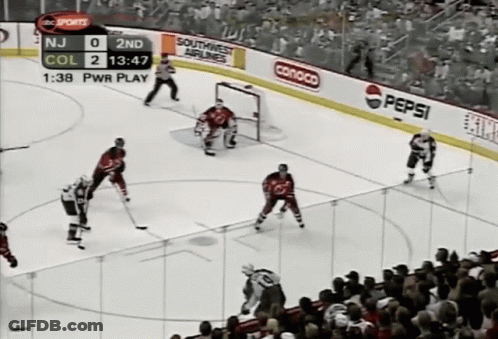 Hockey Game In Front Of Crowd GIF