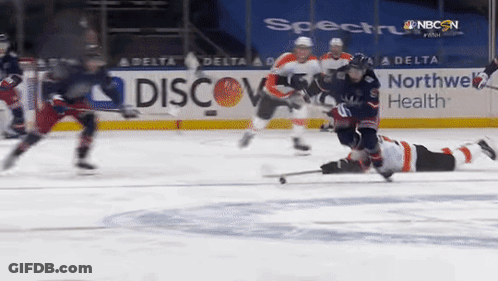 Hockey Game In Front Of Delta Advertisement GIF