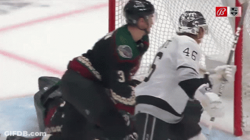 Hockey Game In Front Of Discover Banner GIF
