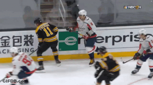 Hockey Game In Front Of Enterprise Banner GIF