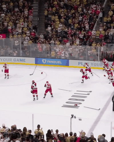 Hockey Game In Front Of Fanduel Banner GIF