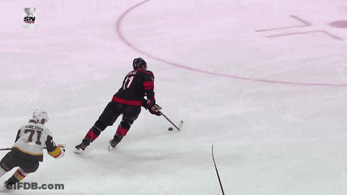 Hockey Game In Front Of Geico Sign GIF