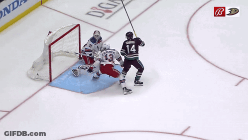 Hockey Game In Front Of Honda Banner GIF