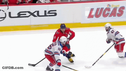 Hockey Game In Front Of Lexus Sign GIF