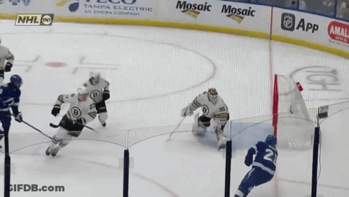 Hockey Game In Front Of Mosaic Ad GIF