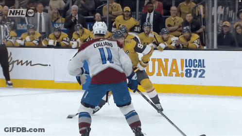 Hockey Game In Front Of NHL Advertisement GIF