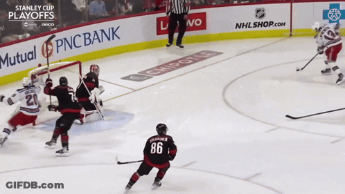 Hockey Game In Front Of PNC Bank Banner GIF