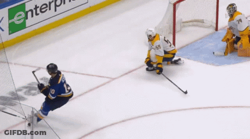 Hockey Game In Front Of PNC Bank Enterprise Banner GIF