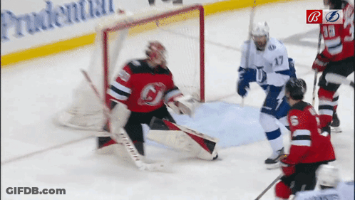 Hockey Game In Front Of Prudential Ad GIF