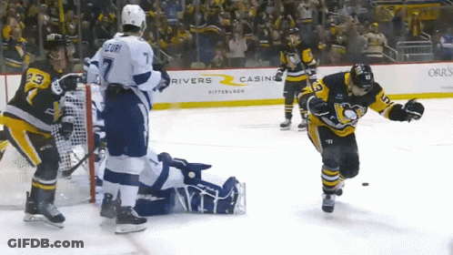 Hockey Game In Front Of Rivers Casino Banner GIF