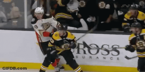 Hockey Game In Front Of Ross Insurance Ad GIF