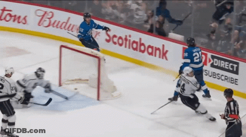 Hockey Game In Front Of Scotiabank Banner GIF