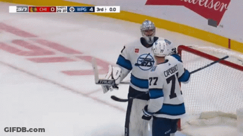 Hockey Game In Front Of Scotiabank Banner GIF