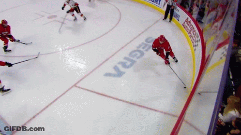 Hockey Game In Front Of Segrex Sign GIF