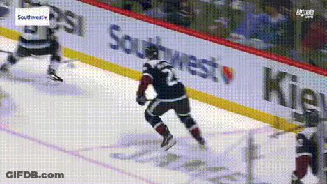 Hockey Game In Front Of Southwest Ad GIF
